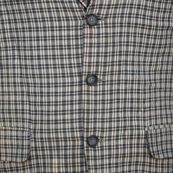 Perry Ellis Made in Italy Plaid Linen Blend Blazer Men's M Viscose-Linen Classic - Picture 3 of 11